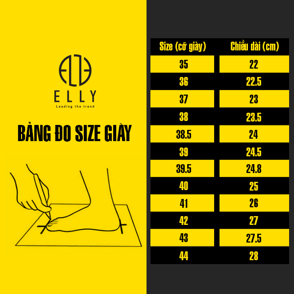 bang do size giay