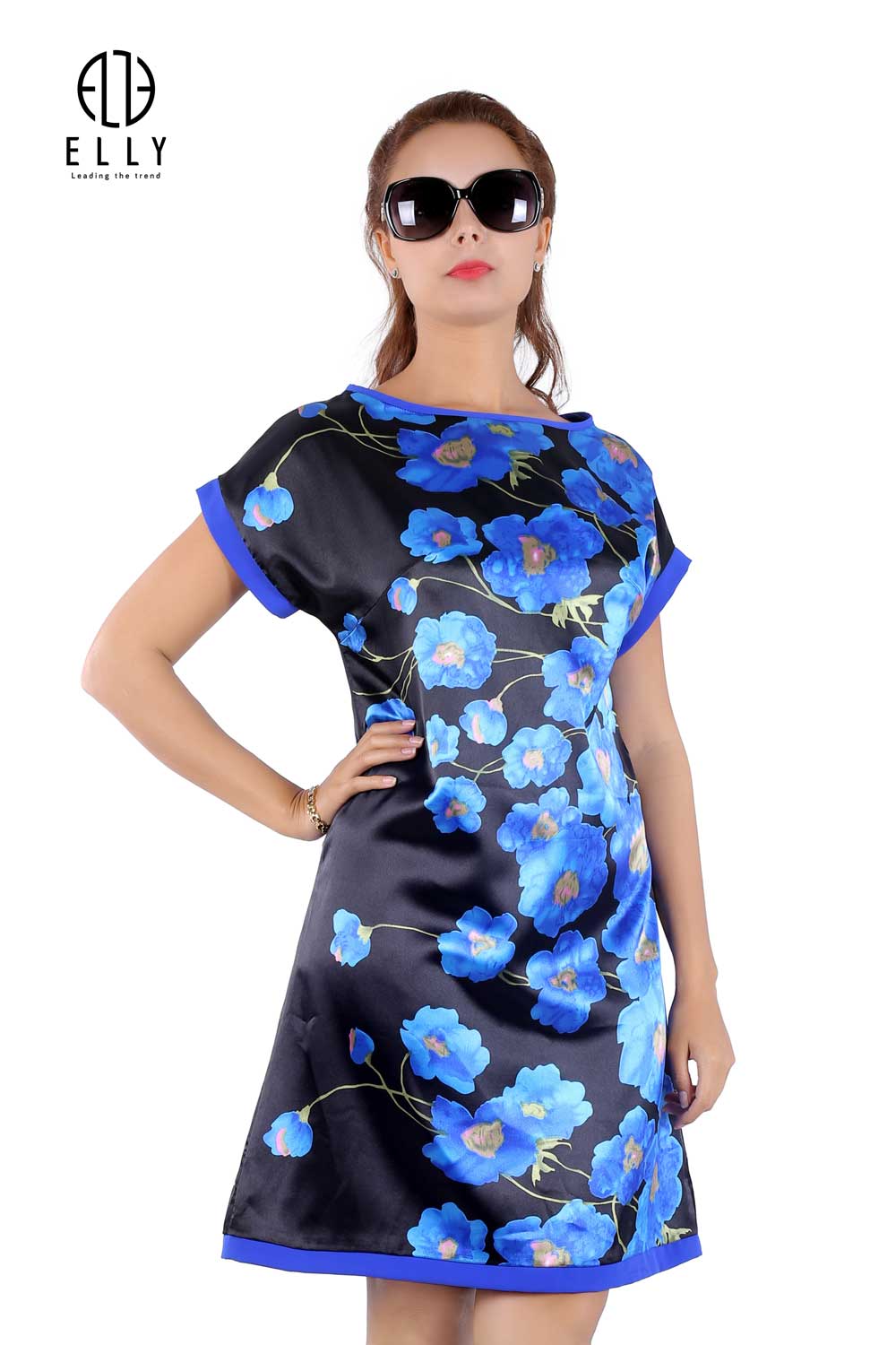 váy gấm họa tiết hoa