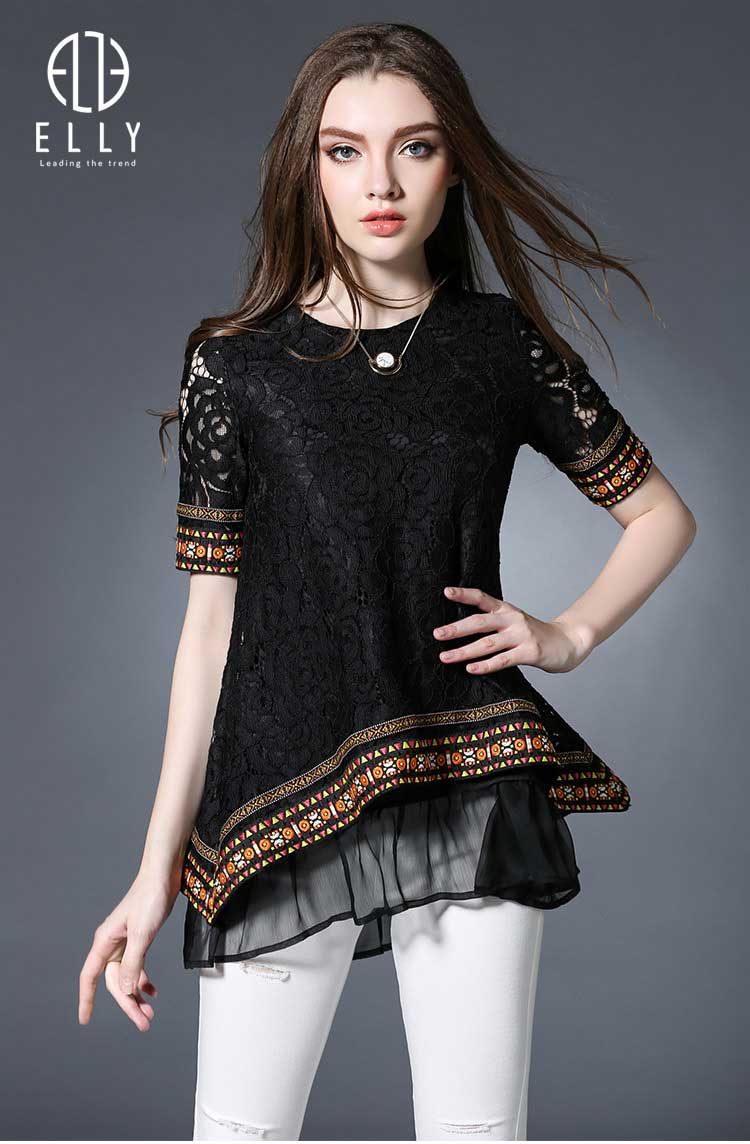 ao so mi nu theu ren hoa tiet tho cam