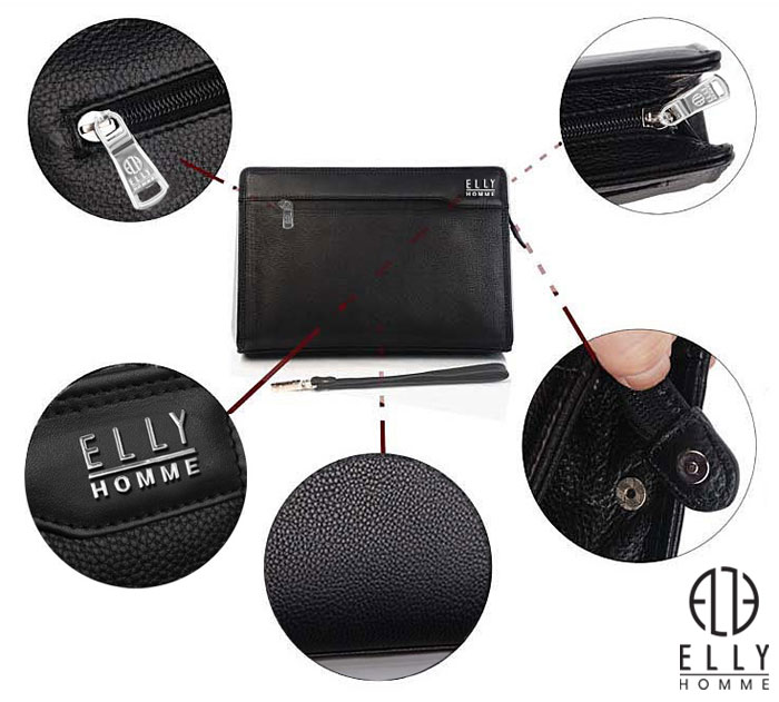 Tui clutch nam cao cap da that ELLY ECM5 14