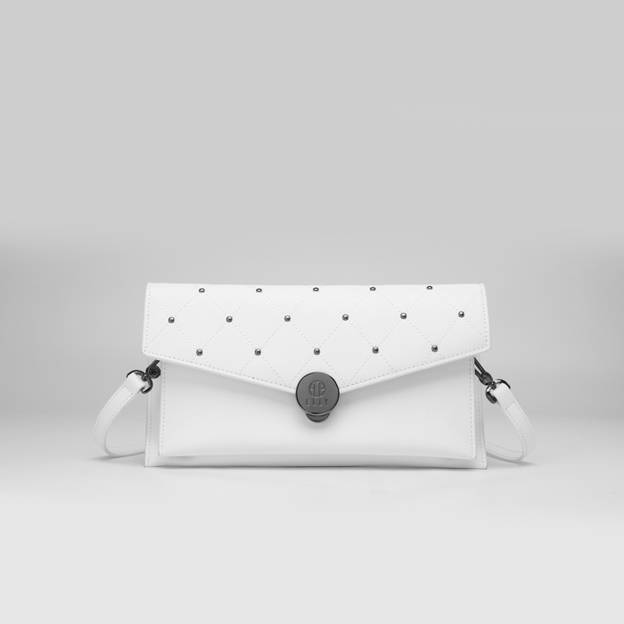 Túi clutch nữ cao cấp da thật ELLY – EC60 – Trắng