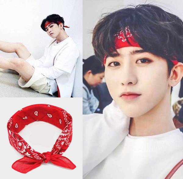 Buộc khăn bandana vào trán