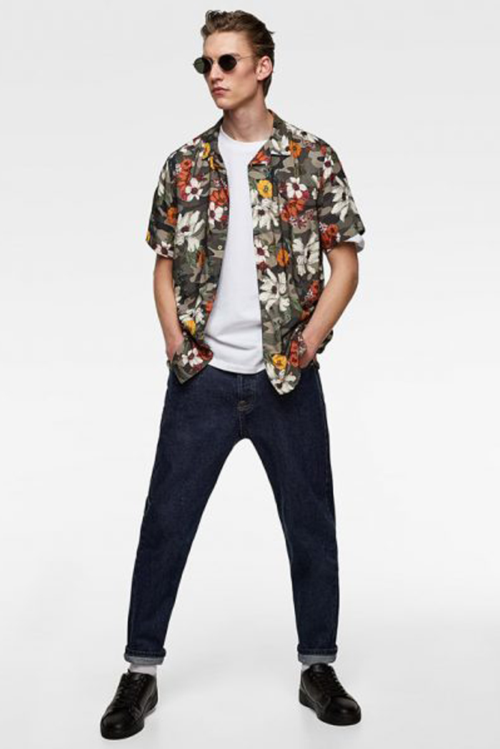 huong dan cach mix do da phong cach voi ao so mi nam hoa tiet.1