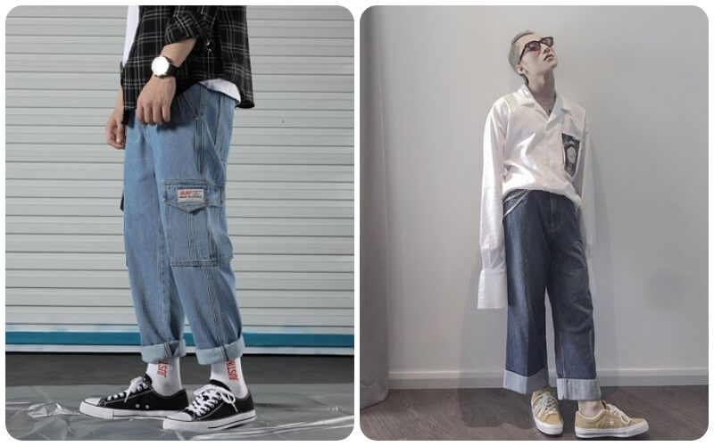 goi y phoi do voi quan jeans nam ong rong nam 2022.3