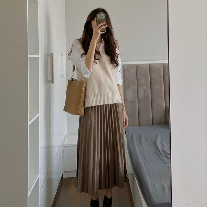 mach nang cach phoi do voi ao gile cuc xinh chuan han quoc.13