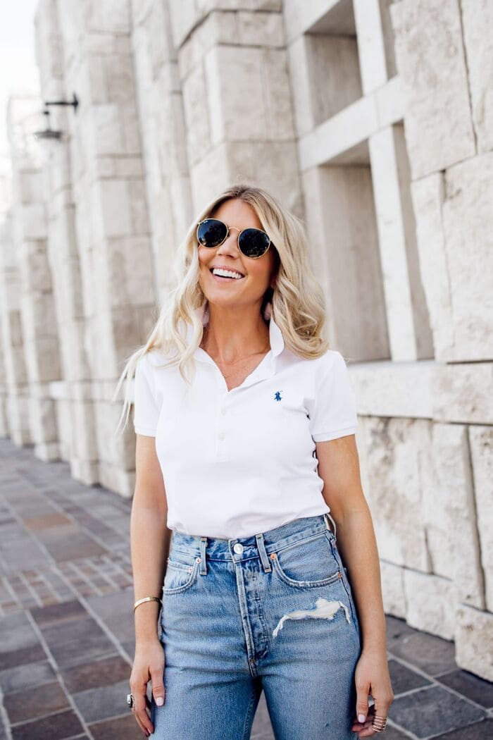 mach nang nhung cach phoi do voi ao polo nu.5