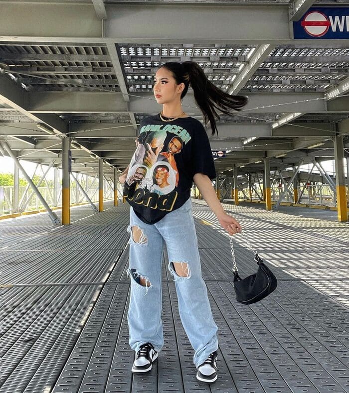 nguyen tac phoi giay voi quan jeans ong rong cho nu.9