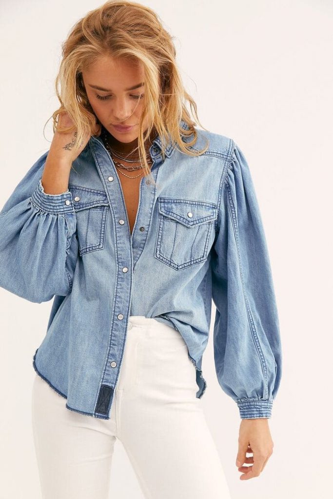 hoc cach phoi do voi ao jeans nu dep trong moi hoan canh.2