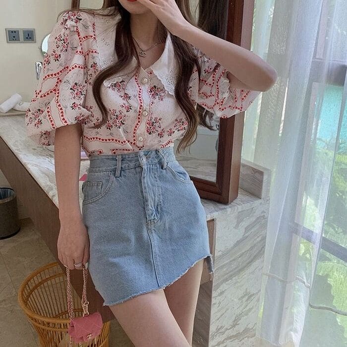 nhung cach phoi do voi ao so mi tay ngan nu.6