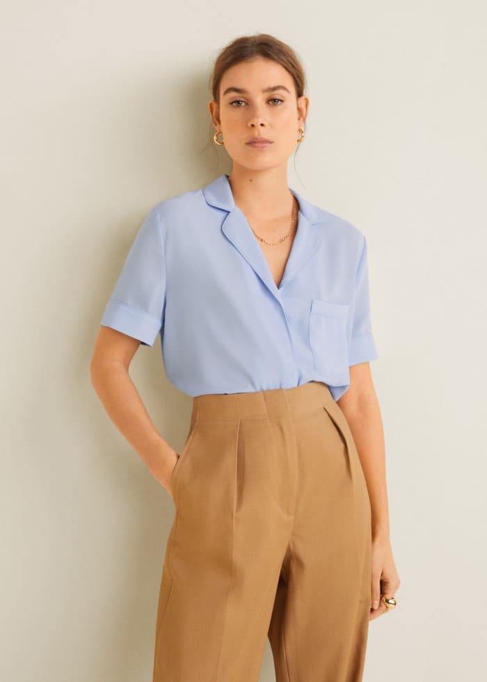 nhung cach phoi do voi ao so mi tay ngan nu.4