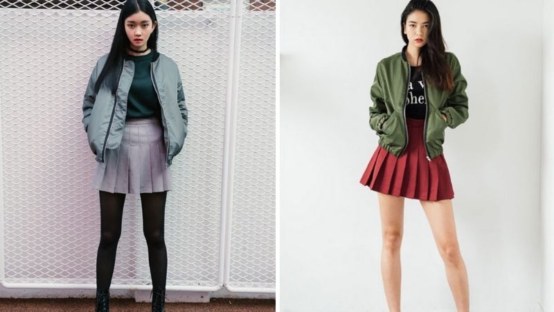 hoc cach phoi do voi ao bomber nam nu khi mua dong den.8