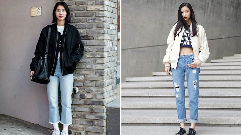 hoc cach phoi do voi ao bomber nam nu khi mua dong den.7