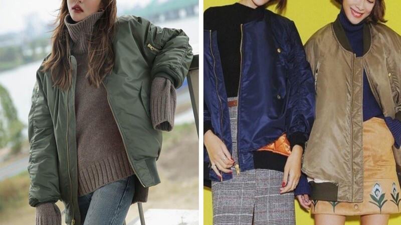 hoc cach phoi do voi ao bomber nam nu khi mua dong den.6