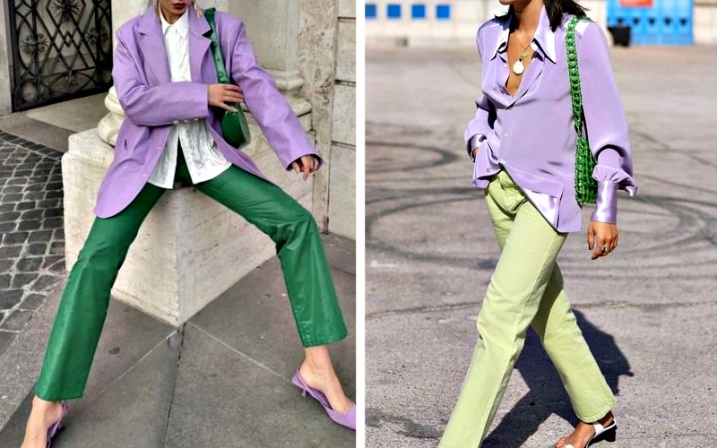 phoi do cuc dinh voi trang phuc mau tim trendy.6