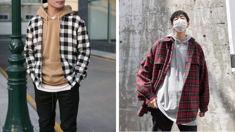 phoi do phong cach tre trung voi flannel shirt.4
