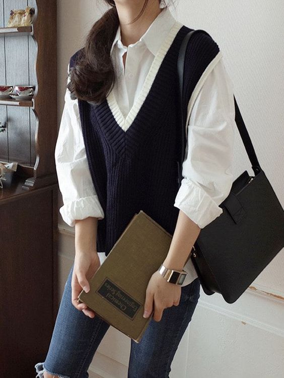 Cach phoi do voi ao so mi form rong va%CC%80 qua%CC%80n short.6