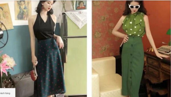 hoc cach phoi do xinh voi chan vay dai vintage.3