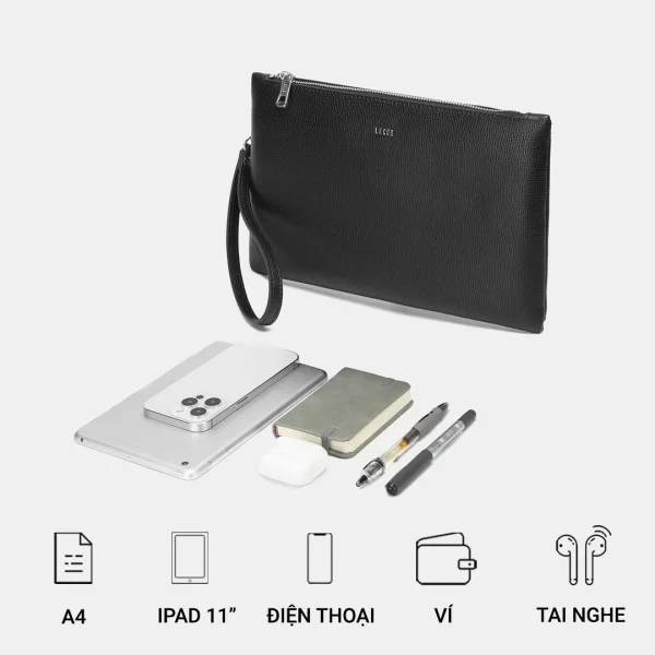 tui clutch nam cao cap da that lecos lc1 16