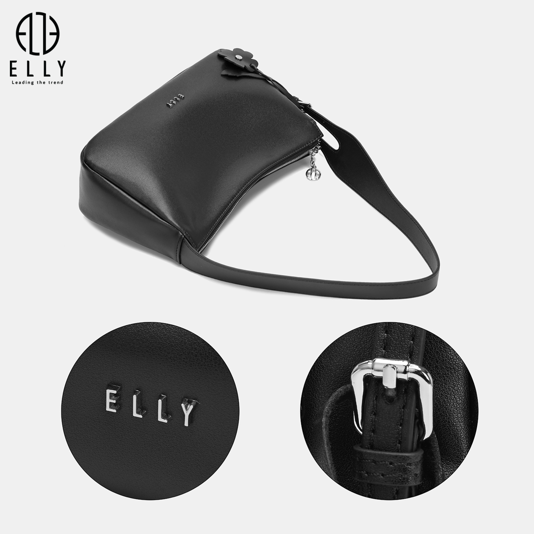 Túi ET224 với thiết kế da trơn cao cấp, mặt trước gắn logo ELLY kim loại tinh tế, tôn lên vẻ đẹp thanh lịch và sang trọng cho người sử dụng.